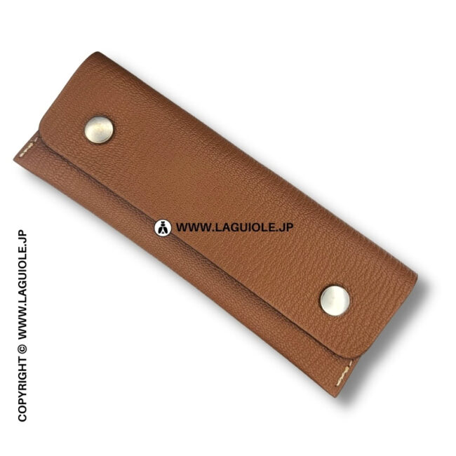 ソムリエナイフ用ラグジュアリーバイカラーレザーシース ブラウン/オレンジ