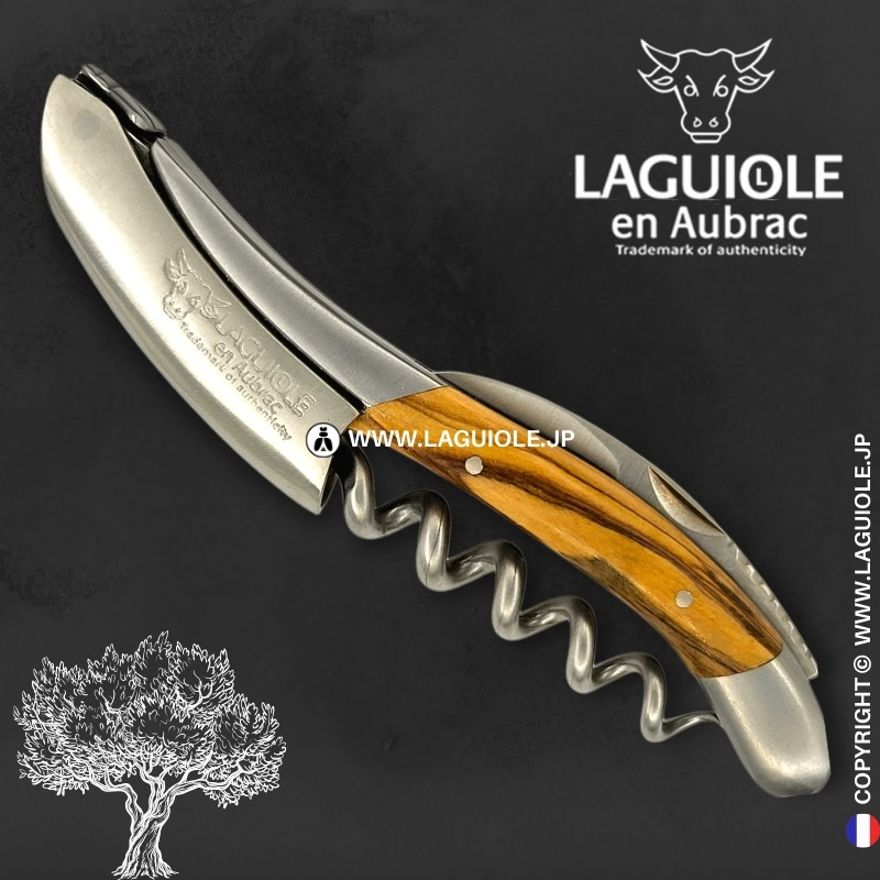ラギオール ソムリエナイフ、オリーブウッドハンドル | LAGUIOLE.JP
