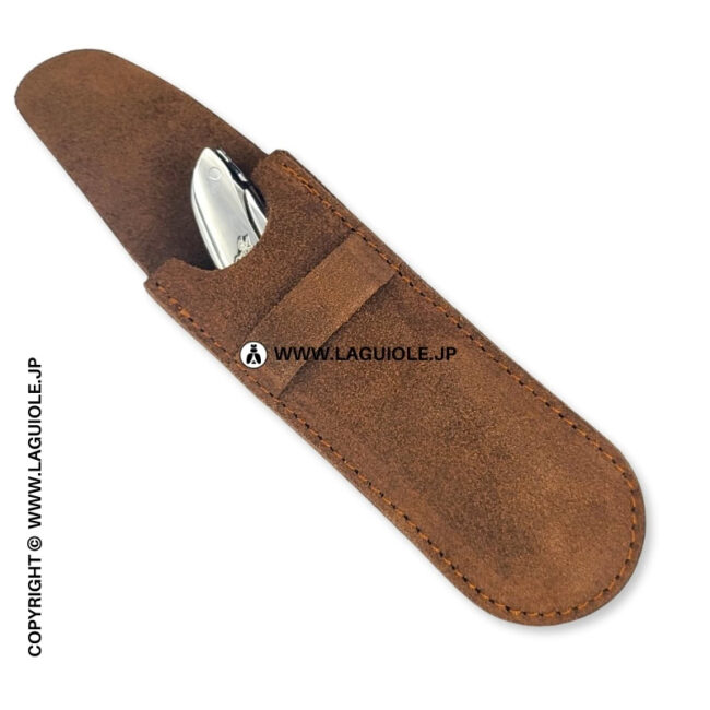 ブラウンヌバックレザーシース