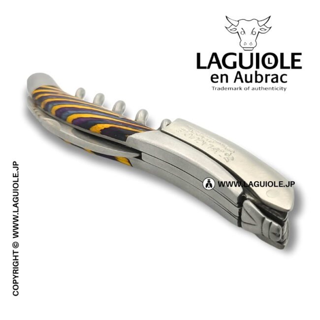 ラギオール ソムリエナイフ、イエロー トリコロール象嵌ハンドル
