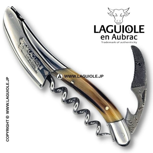 ☆LAGUIOLE EN AUBRAC バッファローホーン ダマスカスブレード 
