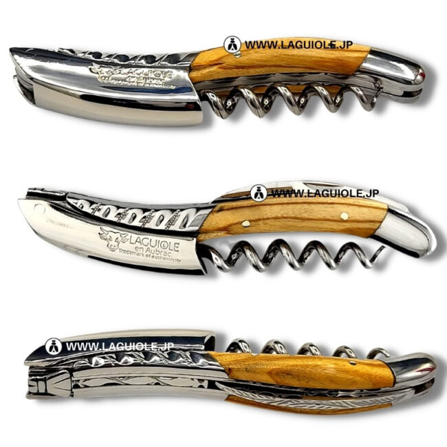 ラギオール ソムリエナイフ、オリーブウッドハンドル、ツイストエディション