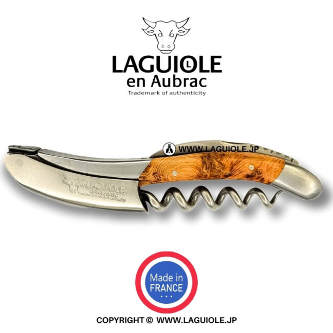 ラギオール ソムリエナイフ、ジュニパーウッドハンドル