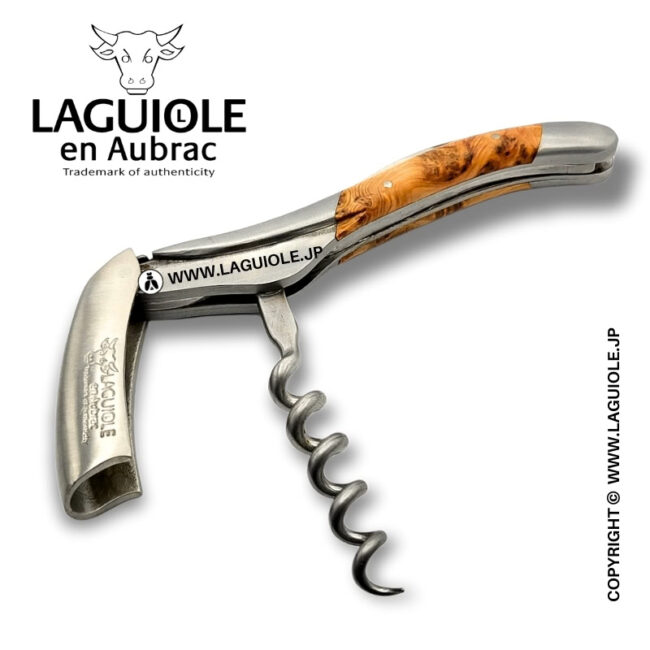 ラギオール ソムリエナイフ、ジュニパーウッドハンドル