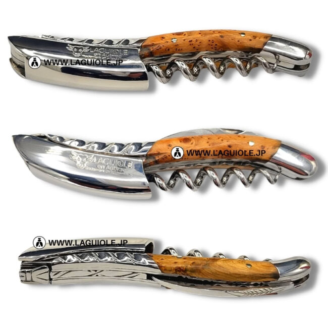 ラギオール ソムリエナイフ、ジュニパーウッドハンドル、ツイストエディション