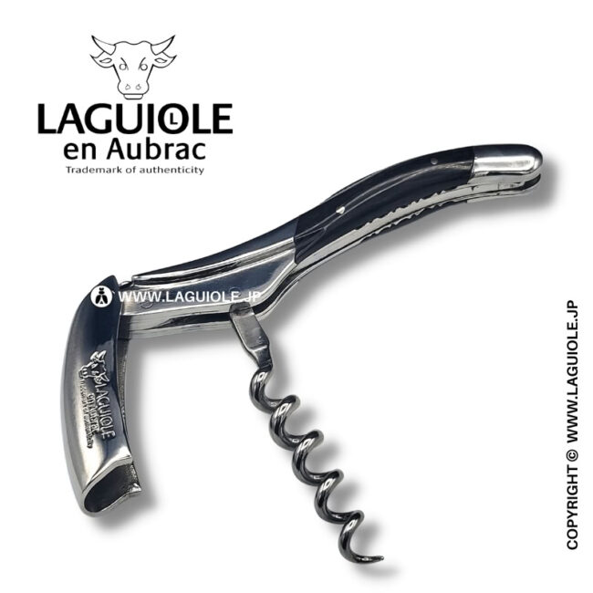 ラギオール ソムリエナイフ、バッファローホーンハンドル、ダマスカスブレードエディション