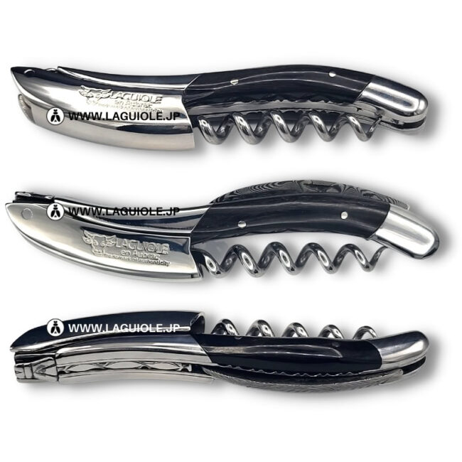 ラギオール ソムリエナイフ、バッファローホーンハンドル、ダマスカスブレードエディション