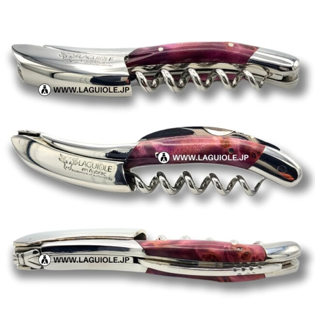 ラギオール ソムリエナイフ、バーガンディポプラバールハンドル