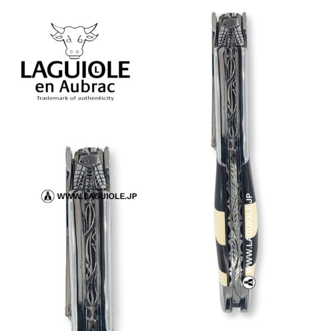ラギオール ソムリエナイフ、プレステージビーとチェッカーボードマンモスアイボリーとエボニーウッドハンドル