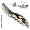 ラギオール ソムリエナイフ、プレステージビーとチェッカーボードマンモスアイボリーとエボニーウッドハンドル