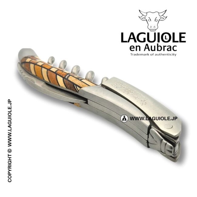 ラギオール ソムリエナイフ、マルケトリ波状スクエアハンドル