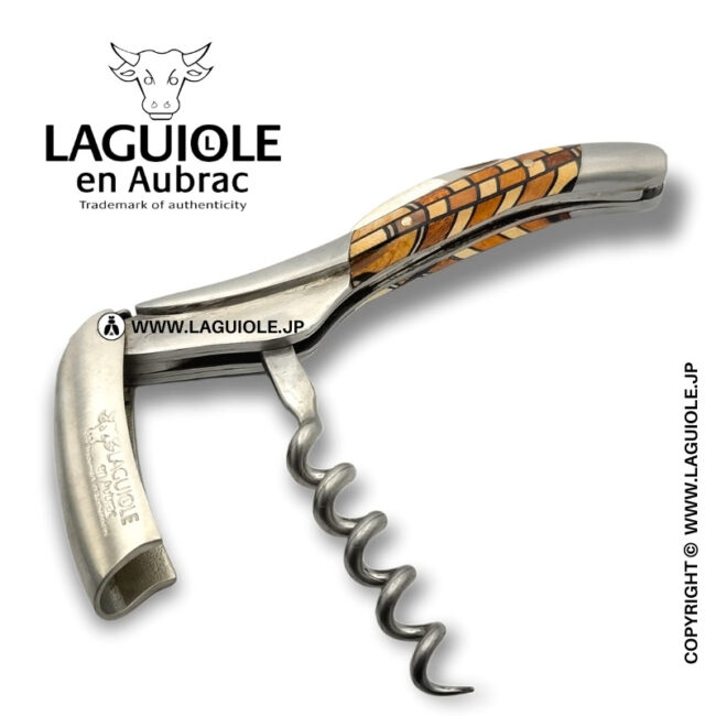 ラギオール ソムリエナイフ、マルケトリ波状スクエアハンドル