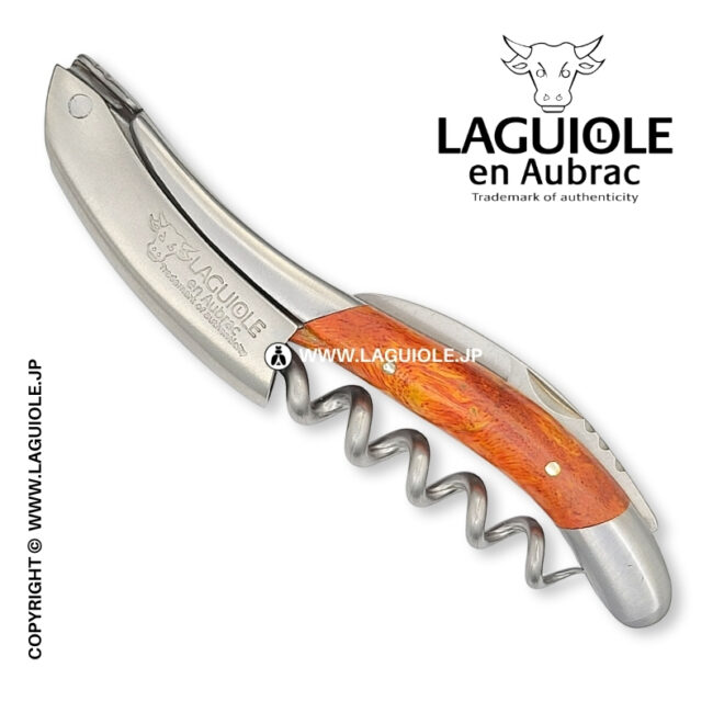 ラギオール ソムリエナイフ、オレンジチーズウッドハンドル